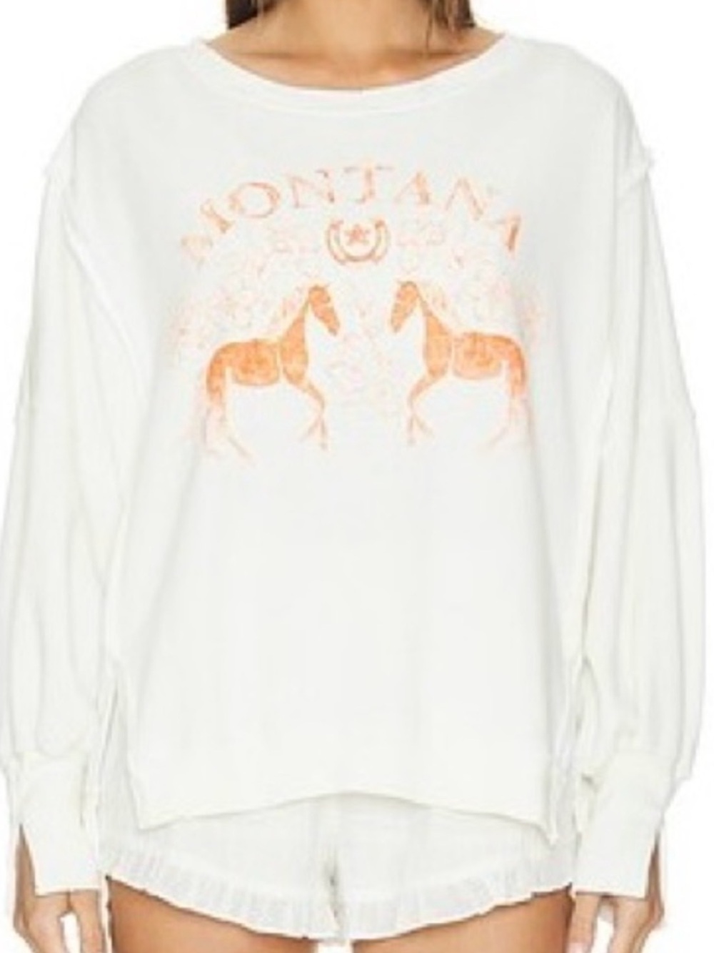 WE THE FREE Graphic Montana Horses Camden Pullover Size Large New with Tag - Picture 9 of 14